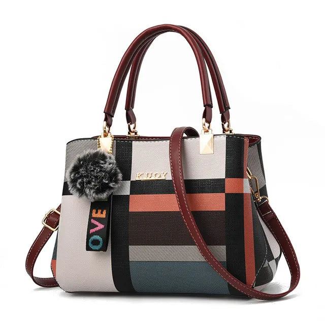 Bolsa feminina de ombro xadrez