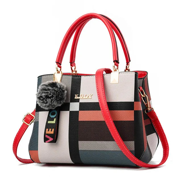 Bolsa feminina de ombro xadrez