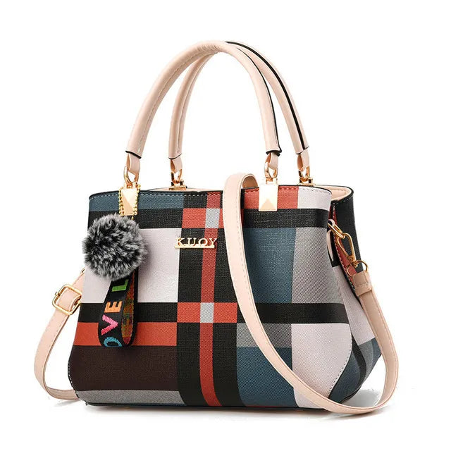 Bolsa feminina de ombro xadrez