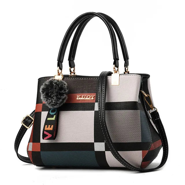 Bolsa feminina de ombro xadrez