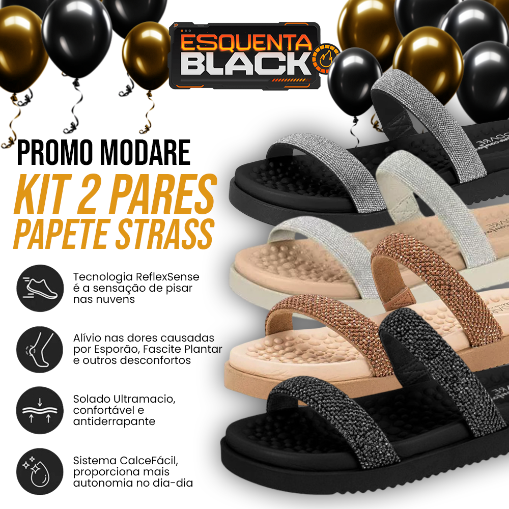 Compre 1 Leve 2 - Papete Strass Modare  [ESQUENTA BLACK]